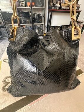 Carlisle Snake-Embossed Leather Tote